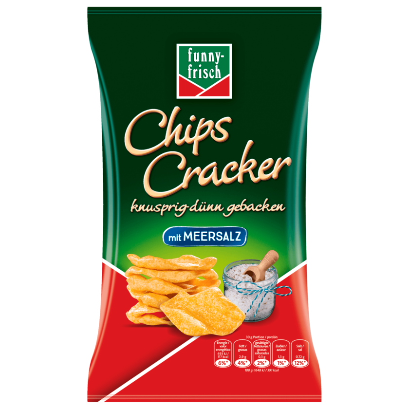 Funny-frisch Chips Cracker mit Meersalz 90g